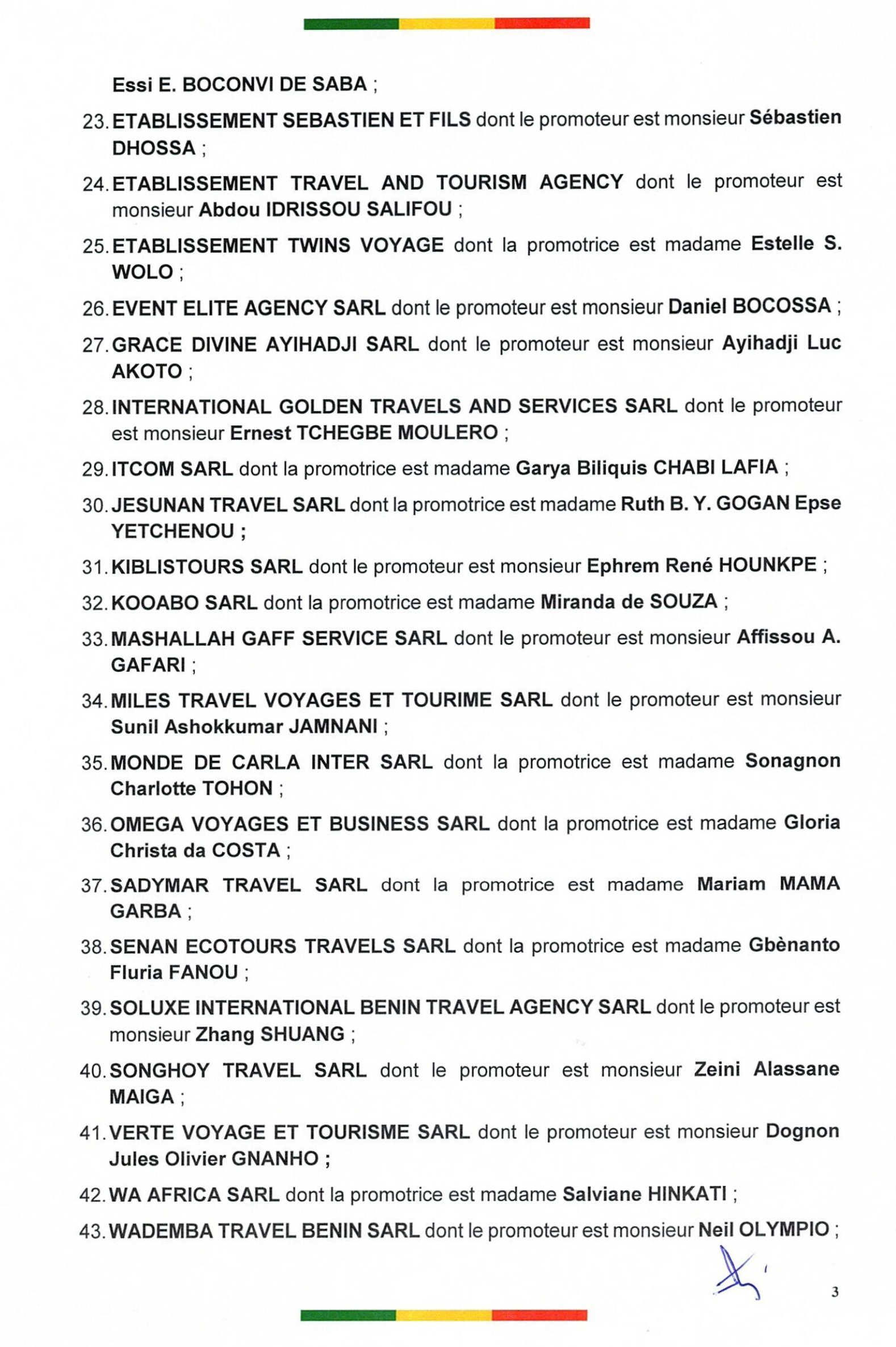 Agrément Officiel