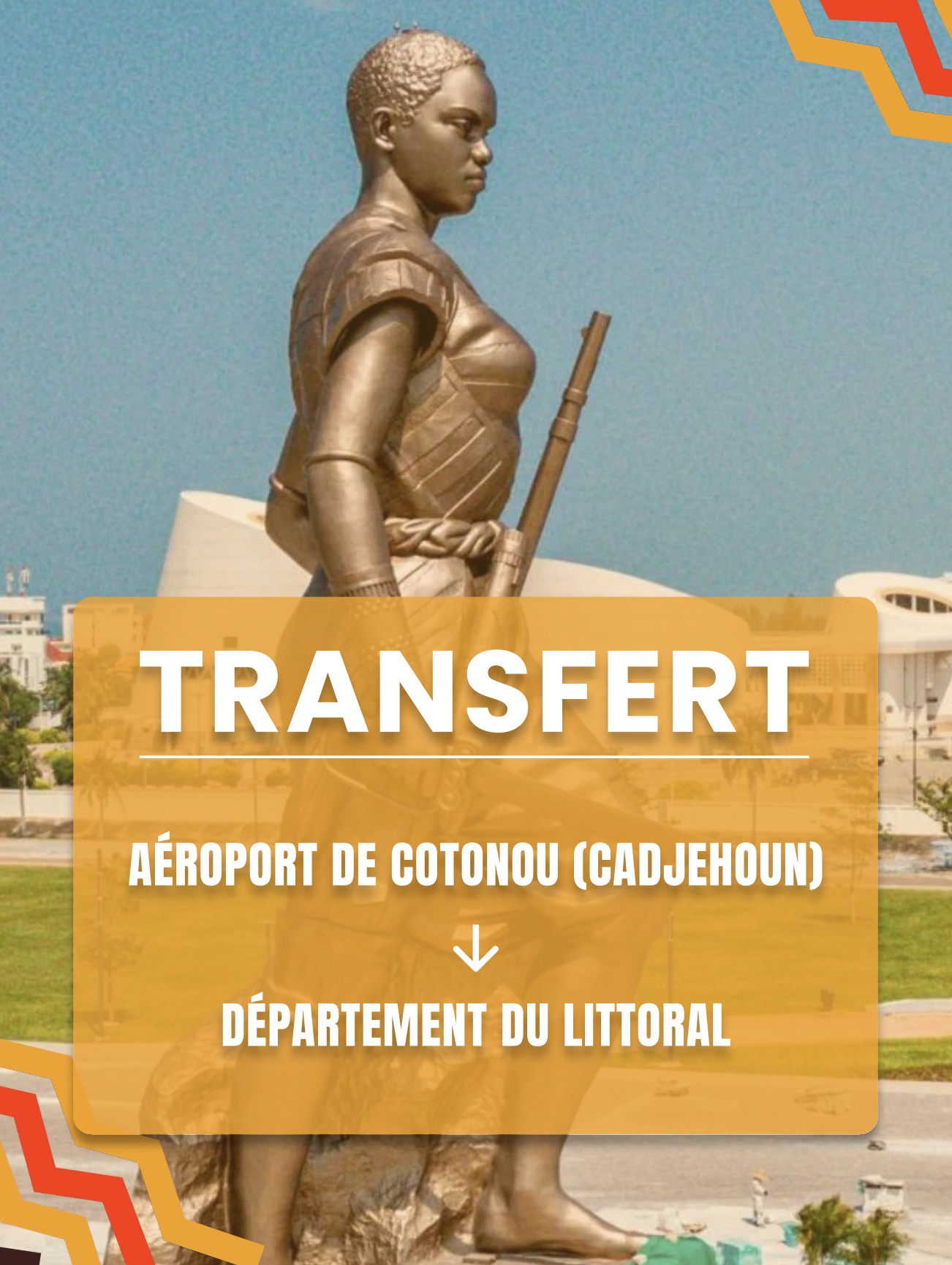 Transfert Aéroport de Cotonou (CADJEHOUN) ⇄ Département du Littoral