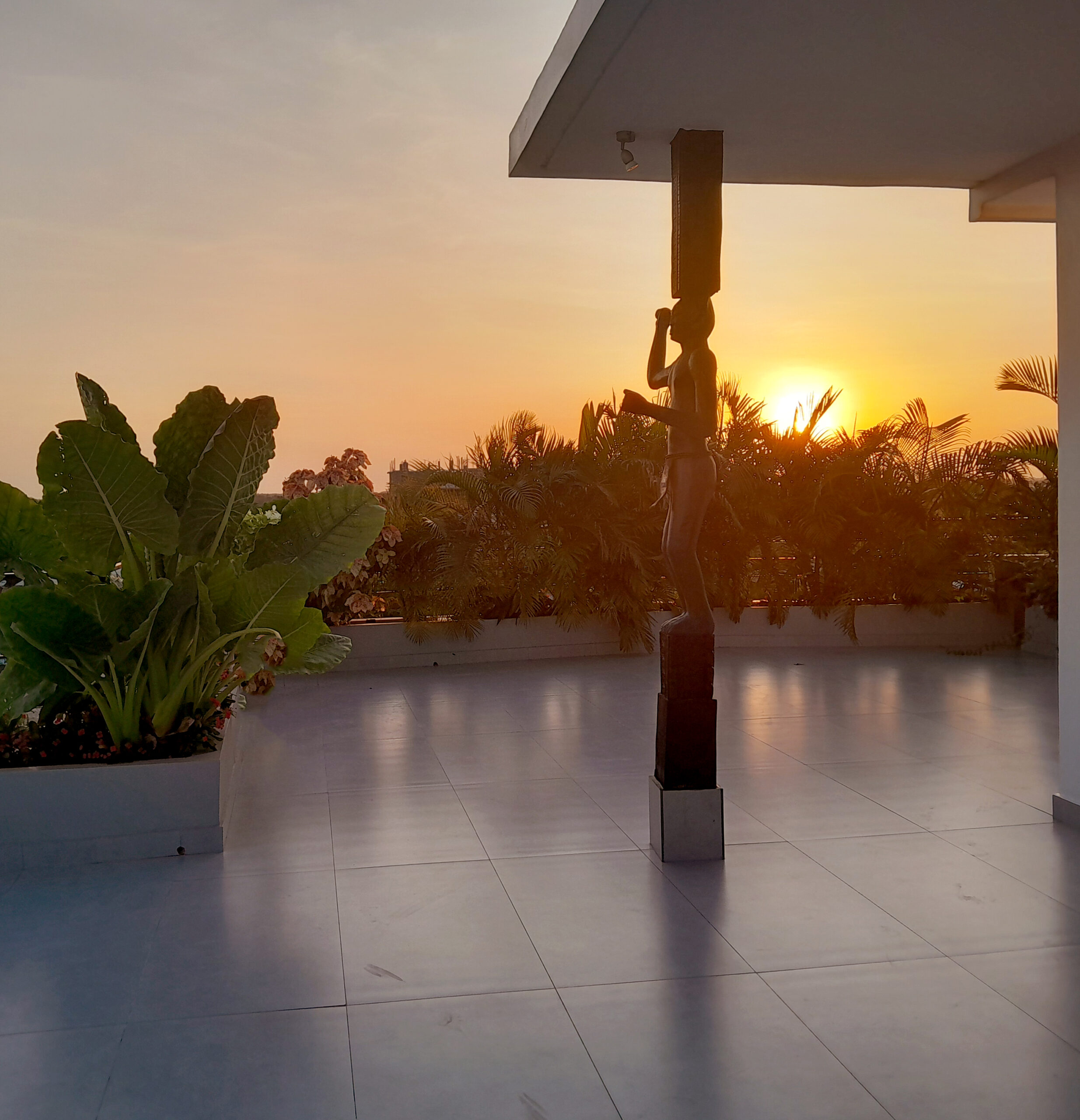 Visite de la galerie au coucher du soleil